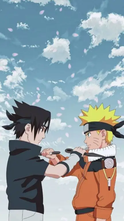 Naruto dan Sasuke bertarung dengan sengit