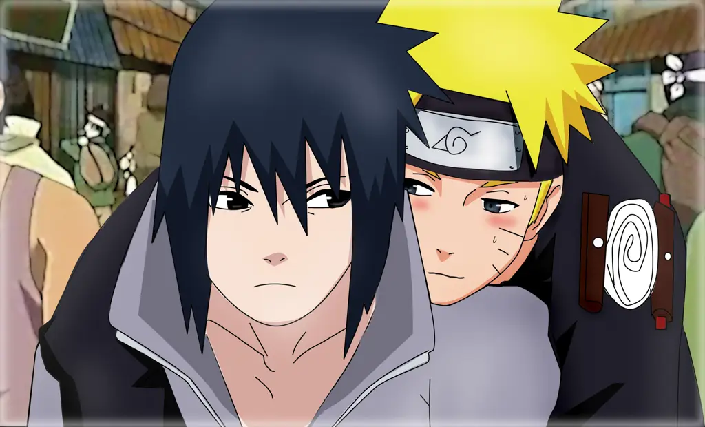 Gambar Naruto dan Sasuke bertarung