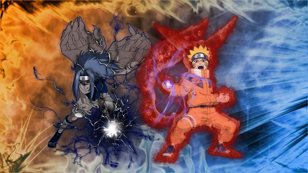 Naruto dan Sasuke bertarung sengit