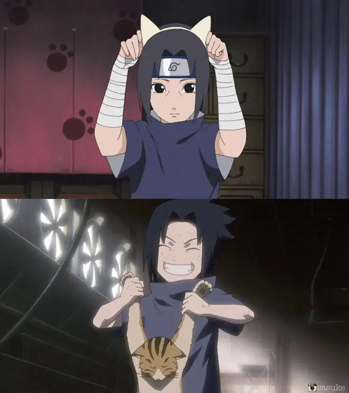 Gambar Naruto dan Sasuke sedang bertarung