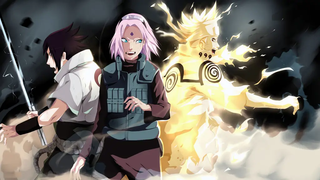 Gambar Naruto dan Sasuke bertarung