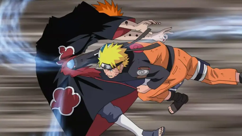 Naruto dan Pain sedang bertarung sengit