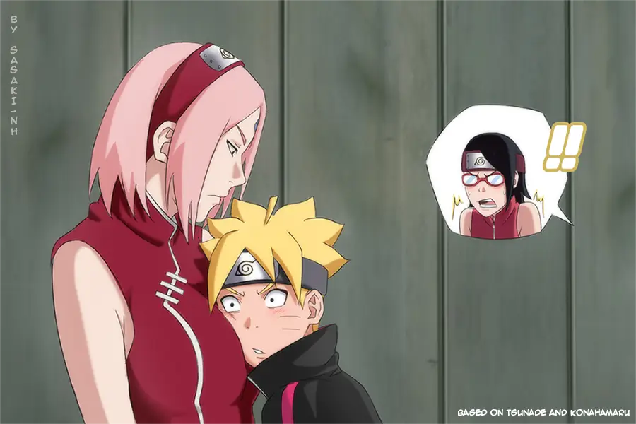 Animasi penggemar pertarungan Boruto vs Sarada