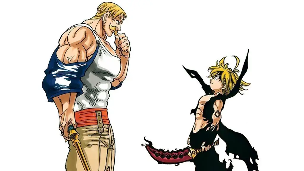 Gambar pertarungan antara Escanor dan Meliodas