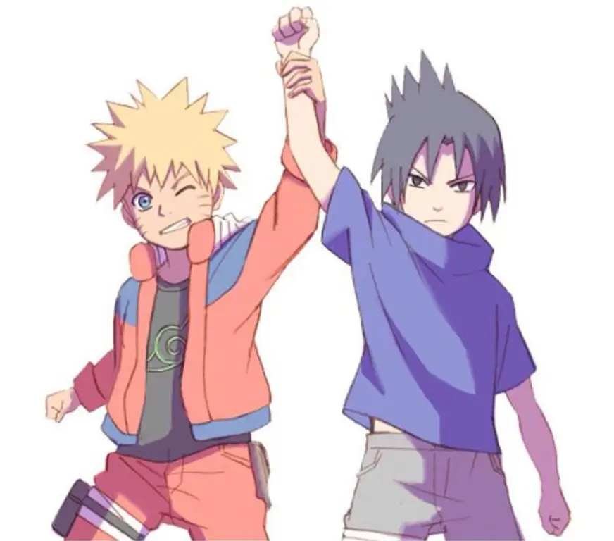 Gambar Naruto dan Sasuke sedang bertarung