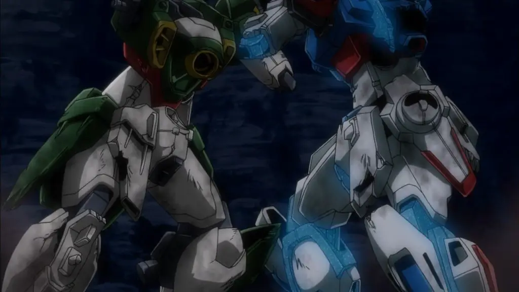 Adegan aksi dari anime Gundam Build Fighters