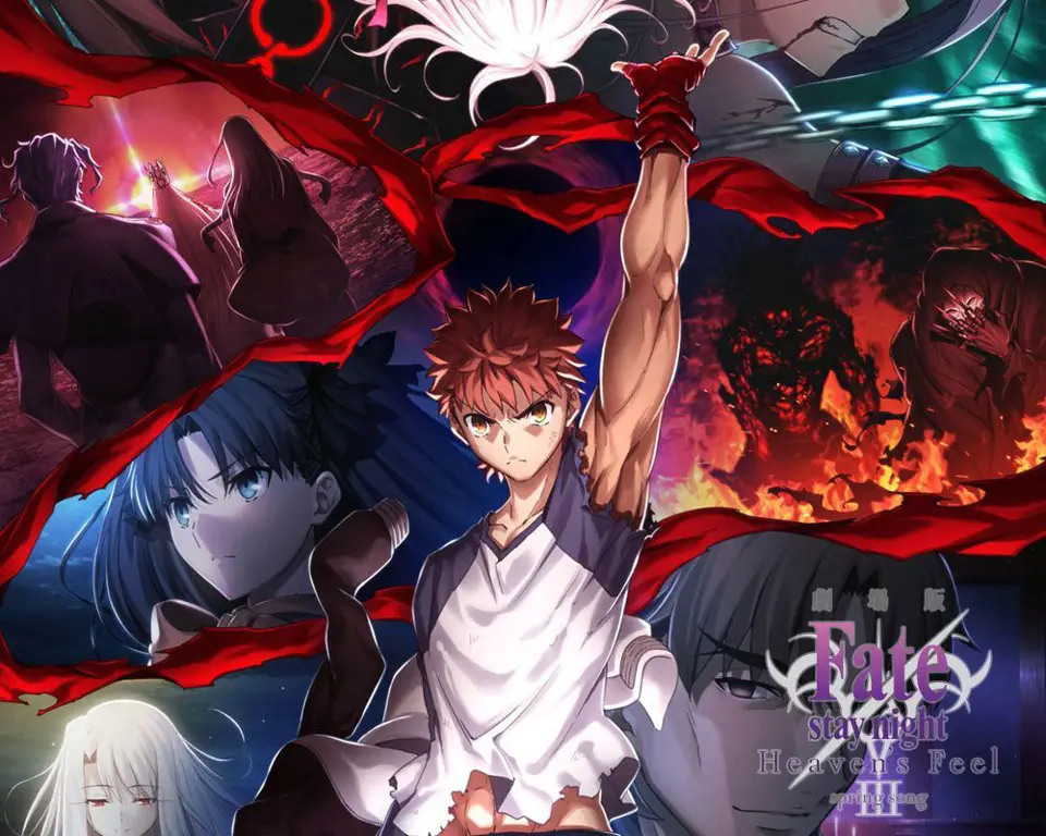 Gambar adegan pertarungan final dalam Fate Heaven's Feel 3