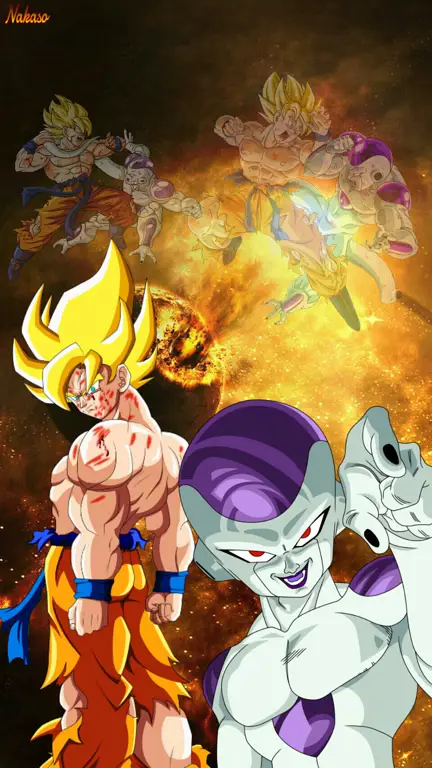 Goku melawan Frieza dalam pertarungan epik