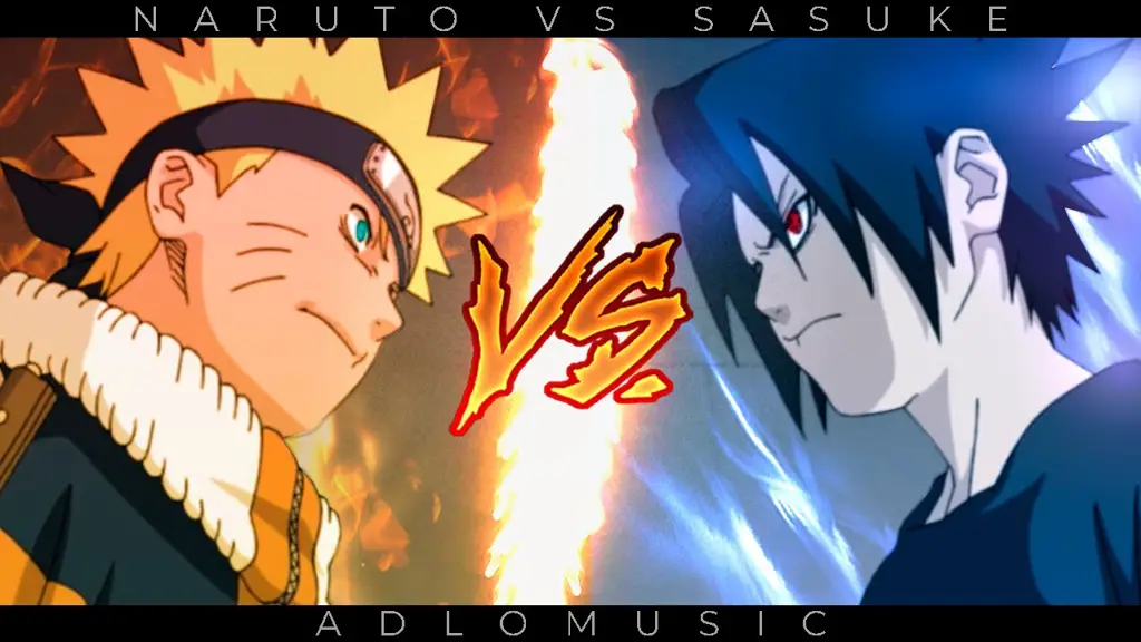 Gambar Naruto dan Sasuke bertarung