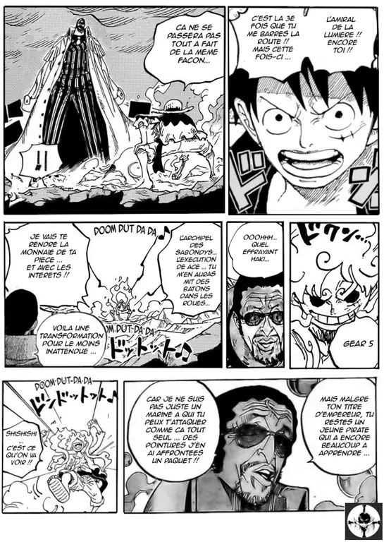 Gambar pertarungan Luffy vs Kizaru