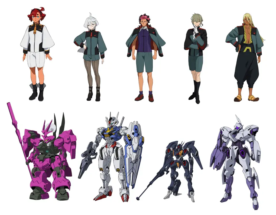 Gambar aksi mecha dari Gundam Witch From Mercury