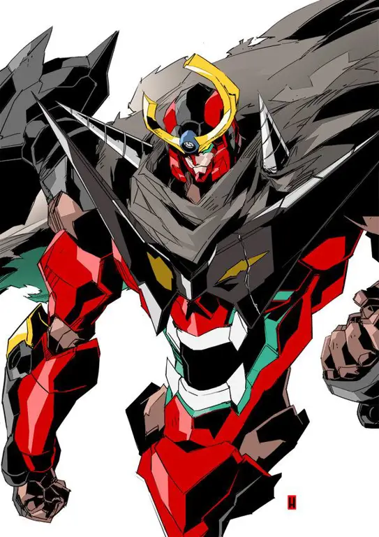 Gambar pertarungan mecha di Gurren Lagann