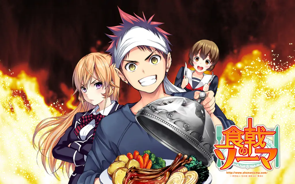 Adegan memasak yang dramatis dalam Shokugeki no Soma Season 3