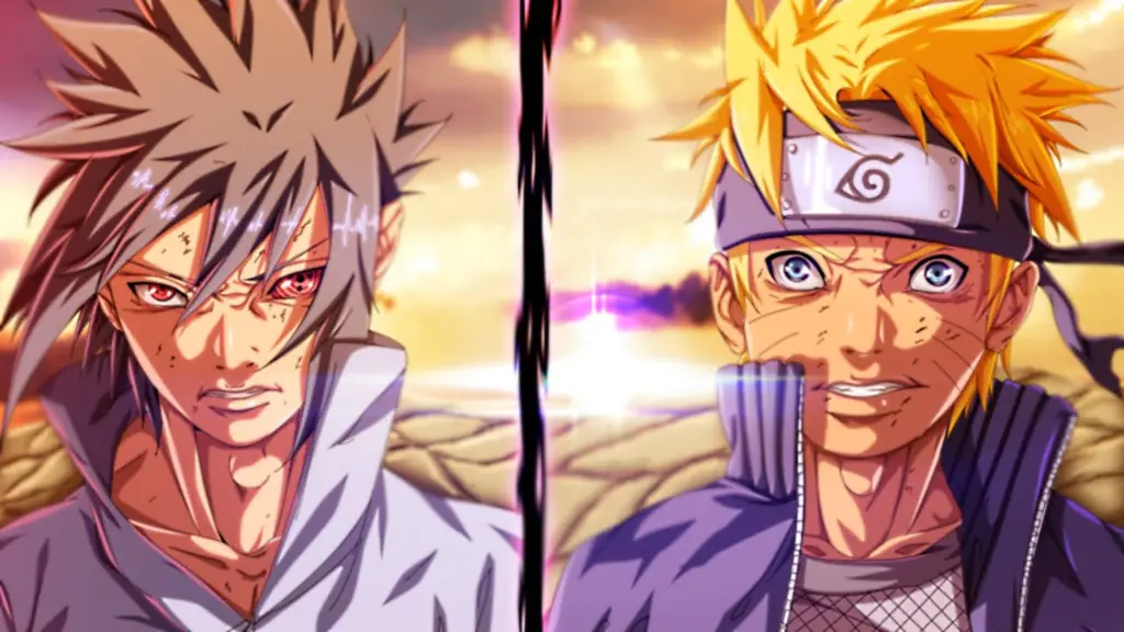 Naruto dan Sasuke bertarung dalam ujian Chunin