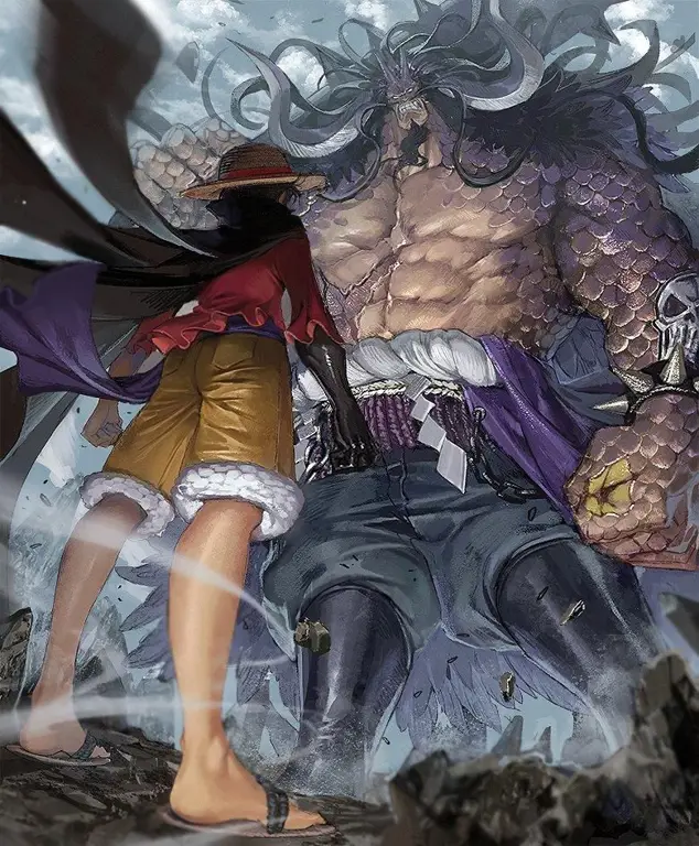 Luffy melawan Kaido di One Piece Chapter 1000