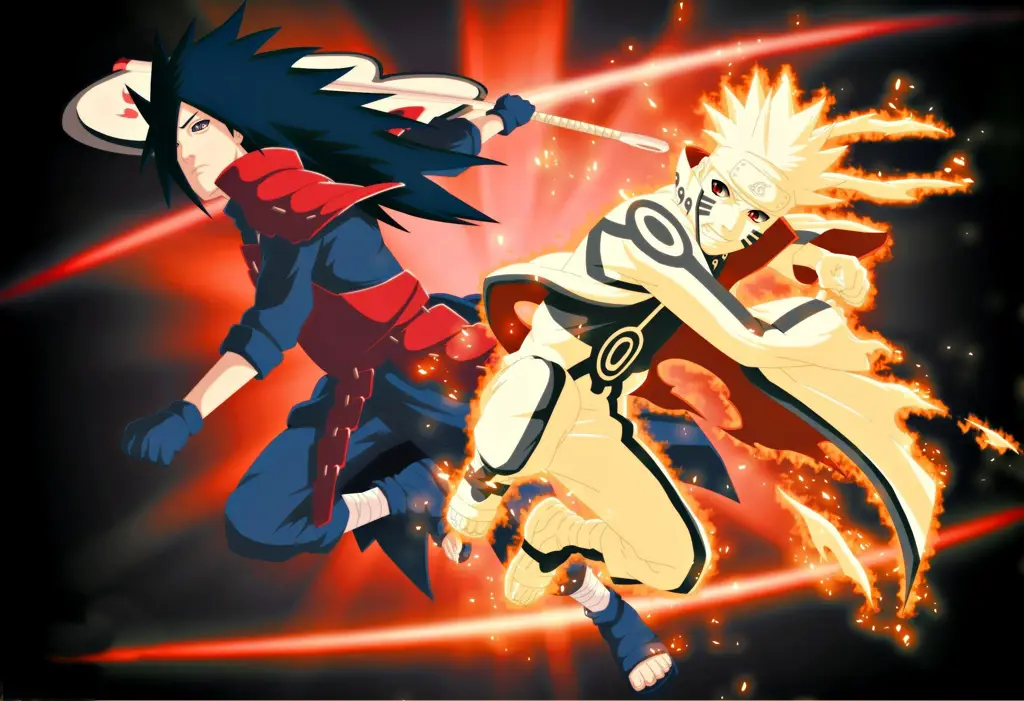 Gambar pertarungan epik Naruto melawan Madara