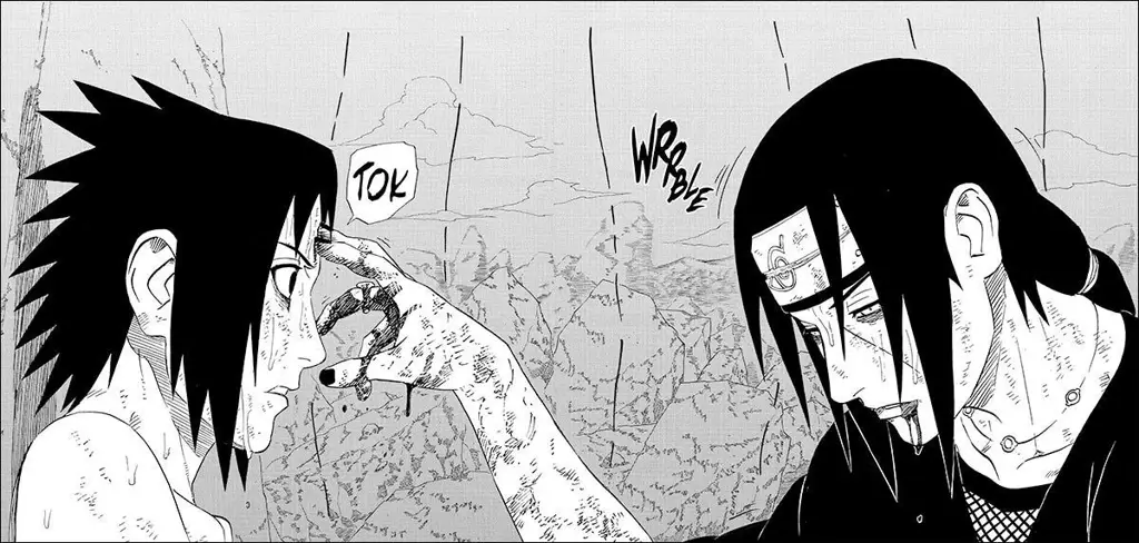 Sasuke dan Itachi bertarung dalam pertarungan yang penuh emosi