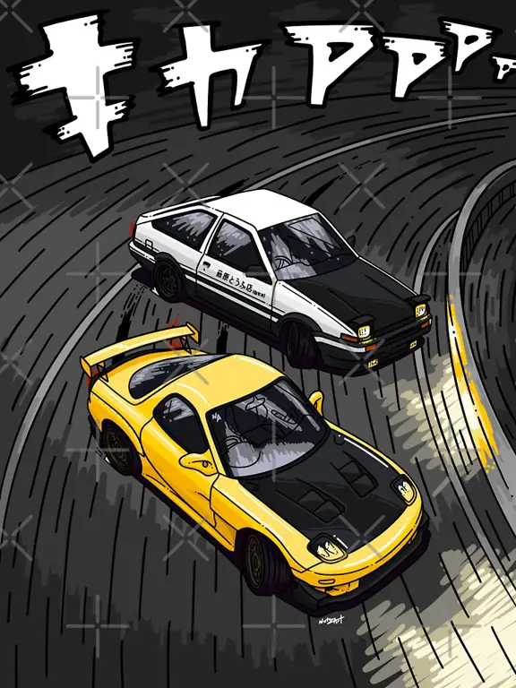 Gambar pertarungan AE86 melawan RX-7