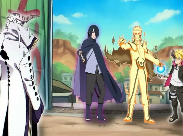 Karakter Boruto sedang bertarung