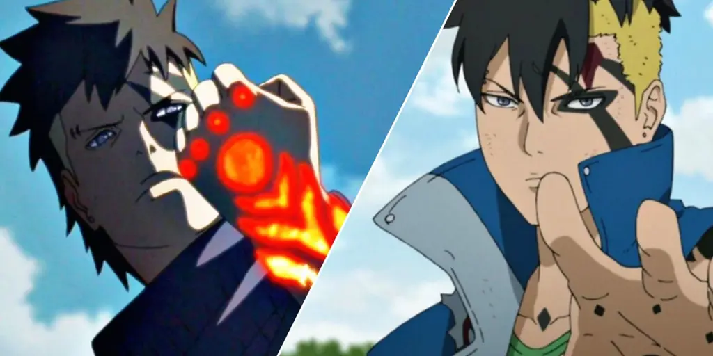 Boruto dan Kawaki melawan Code dalam pertarungan yang menegangkan.