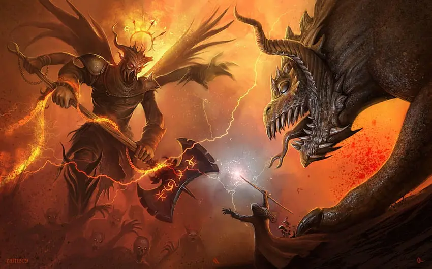 Ilustrasi karakter iblis yang sedang bertarung dalam Chronicles of the Demon Faction chapter 36