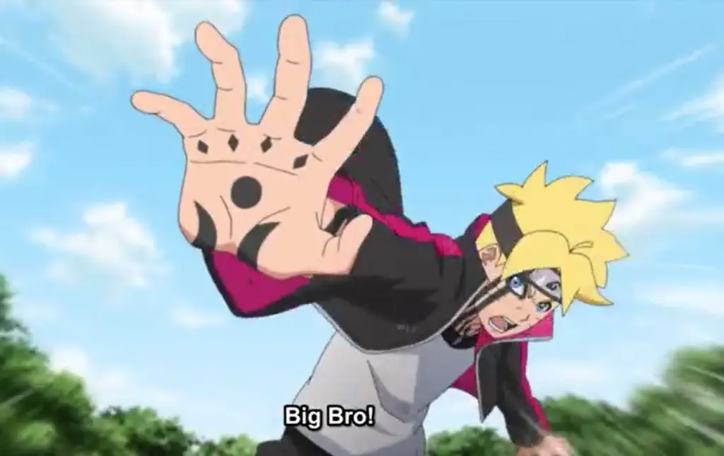 Adegan pertarungan intens dari Boruto episode 188