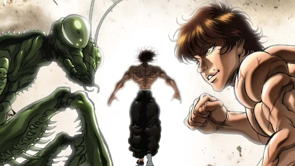 Adegan pertarungan intens dari Baki Hanma episode 16