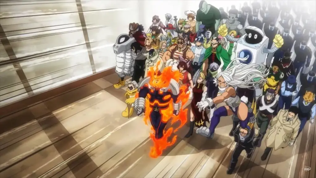 Gambar adegan pertarungan seru di Boku no Hero Academia season 6 episode 16