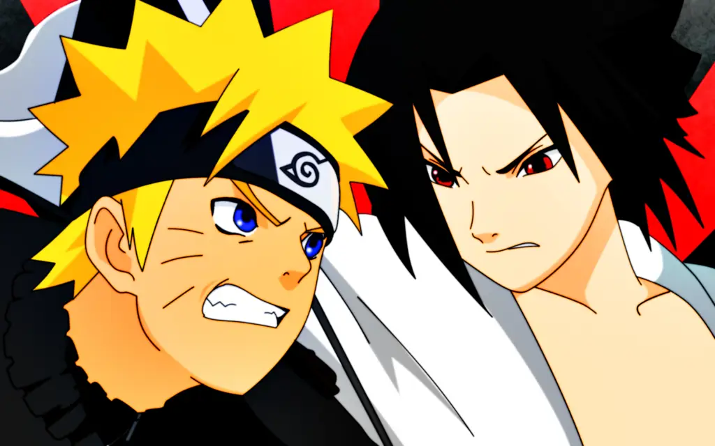 Gambar Naruto dan Sasuke bertarung