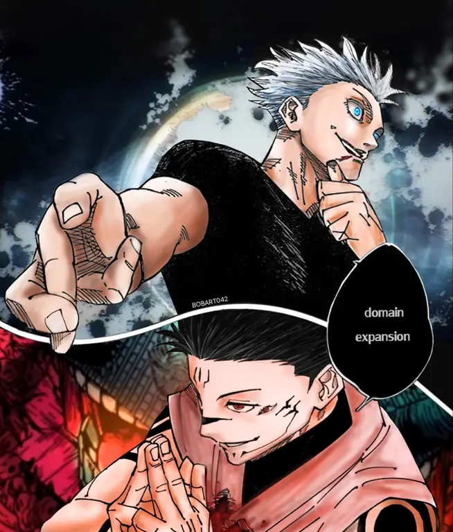 Gambar pertarungan Gojo Satoru dan Sukuna