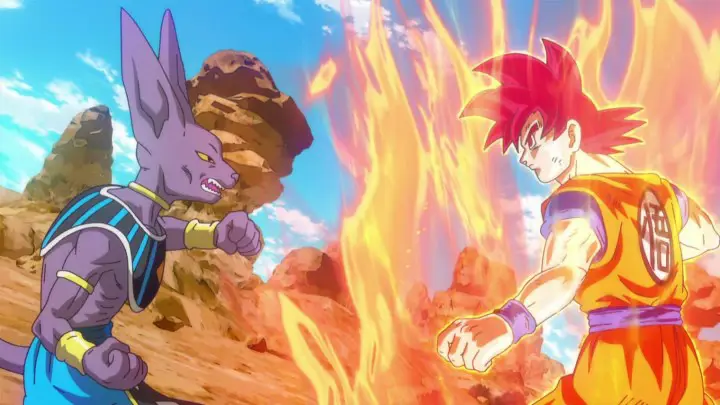 Goku dan Beerus bertarung dalam Battle of Gods