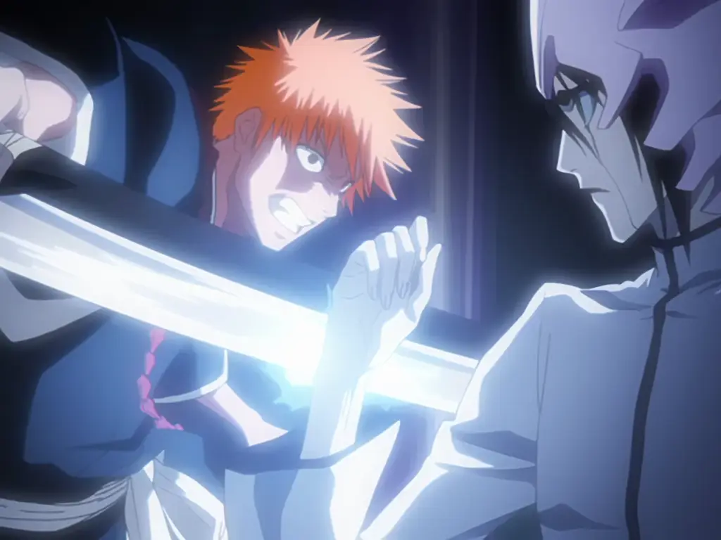 Adegan pertarungan Ichigo Kurosaki melawan Ulquiorra Cifer di Bleach episode 164