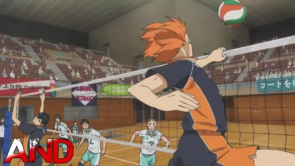 Adegan pertandingan antara Karasuno dan Aoba Johsai dalam anime Haikyuu!!