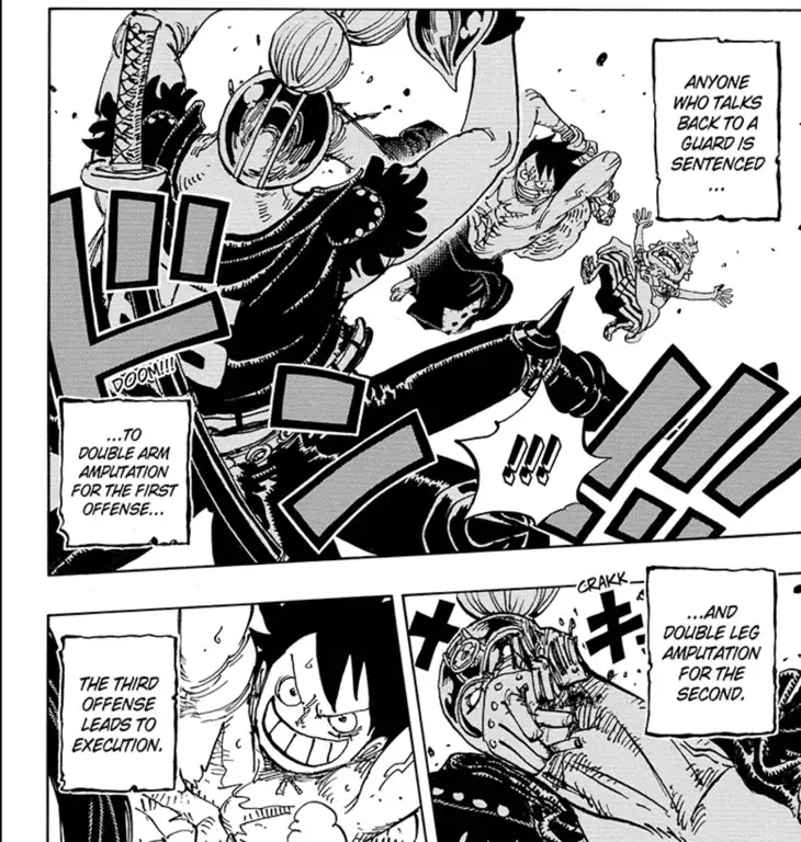 Luffy melawan Queen di chapter 935 One Piece