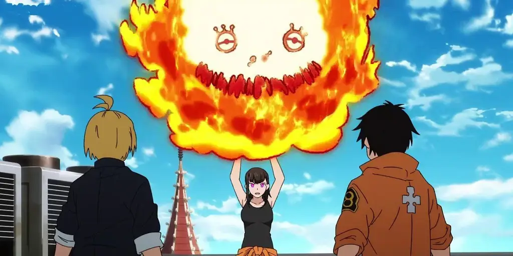 Adegan aksi menegangkan dalam anime Fire Force