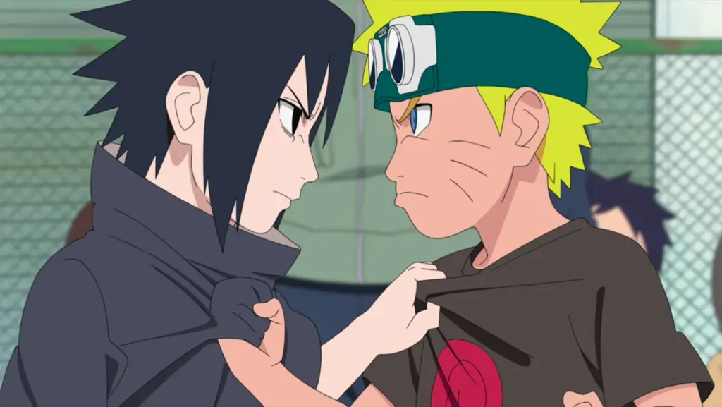 Pertarungan Sengit Naruto dan Sasuke Naruto dan Sasuke bertarung dengan sengit