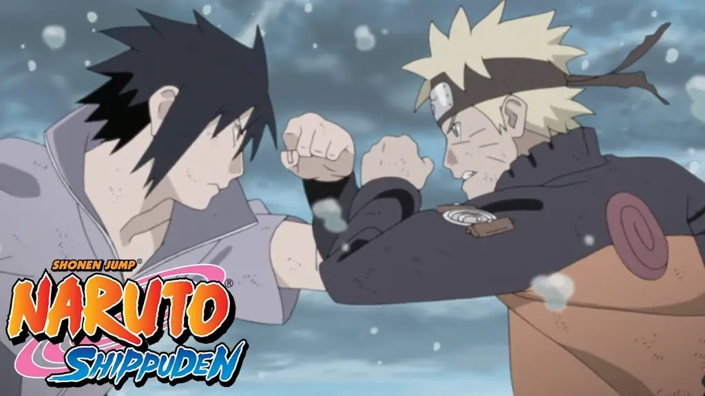 Naruto dan Sasuke bertarung dengan sengit