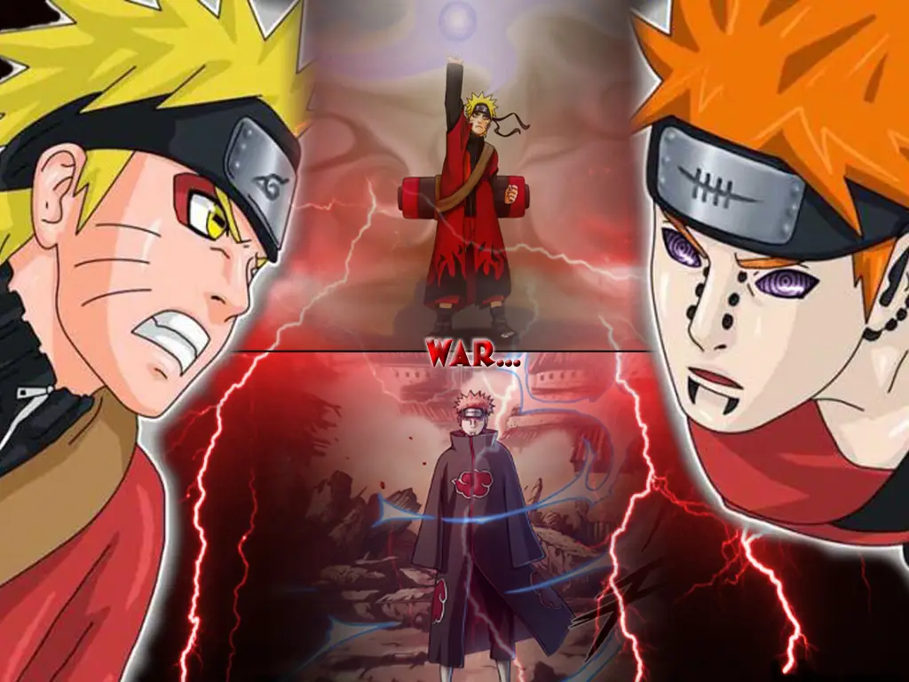 Naruto dan Pain sedang bertarung sengit