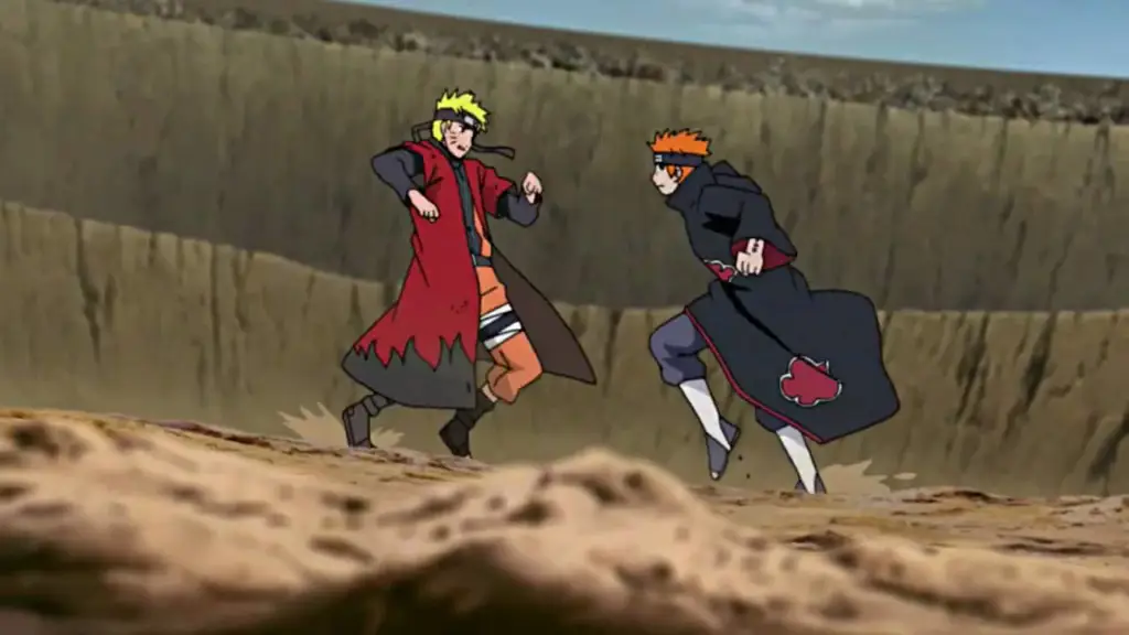 Naruto dan Pain bertarung dengan sengit