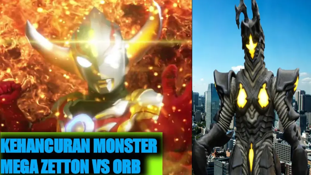 Ultraman Orb sedang bertarung melawan monster