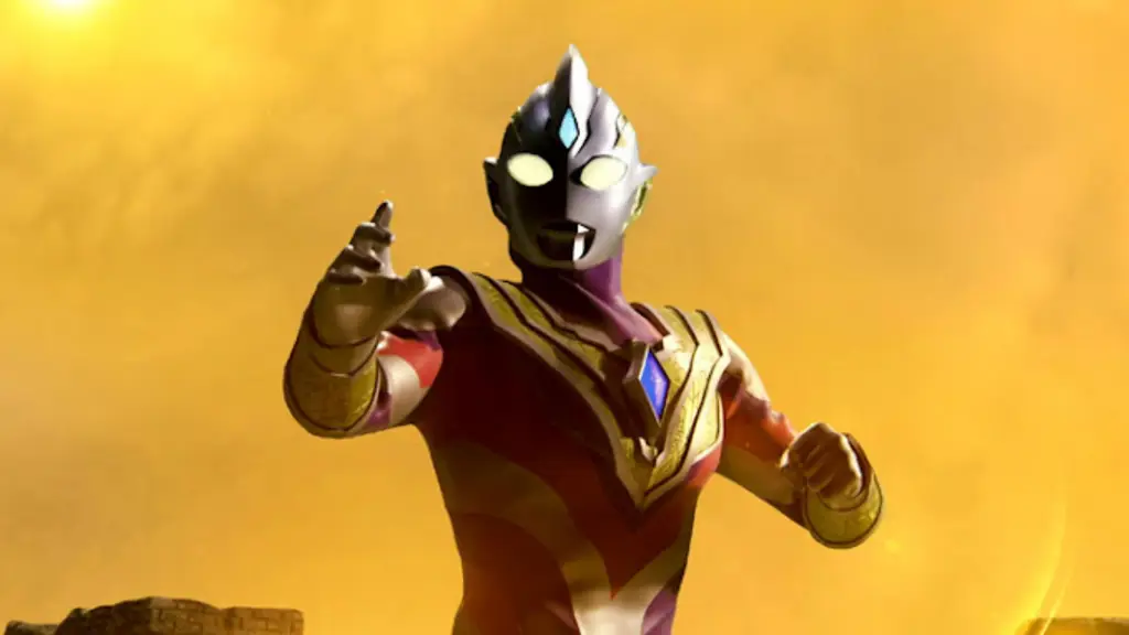 Ultraman Trigger sedang bertarung melawan monster