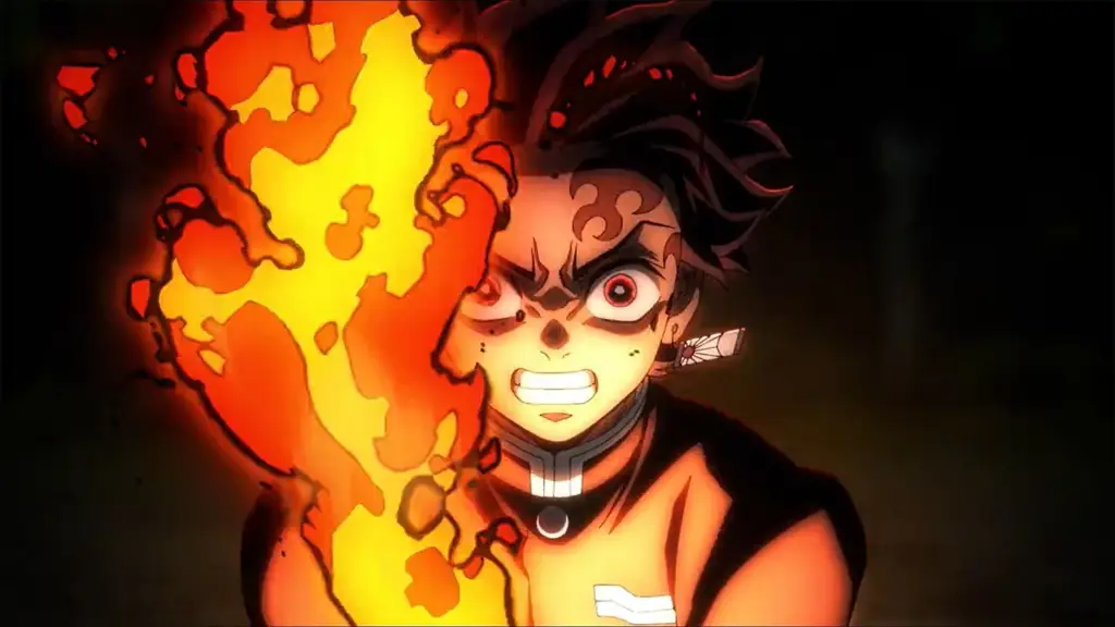 Pertarungan sengit Adegan pertarungan pedang di Kimetsu no Yaiba Season 3