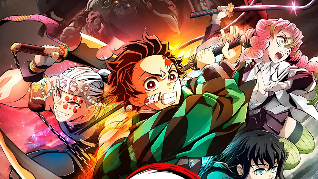 Adegan pertarungan di Kimetsu no Yaiba