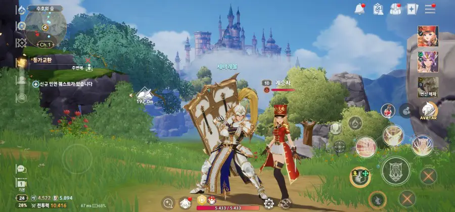 Gambar gameplay Seven Knights Revolution: Eiyuu no Keishousha yang menunjukkan pertarungan yang seru dan dinamis.