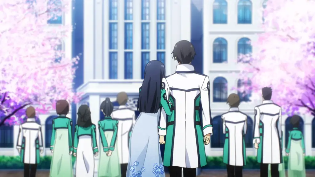 Adegan pertarungan sihir yang spektakuler dari anime The Irregular at Magic High School.