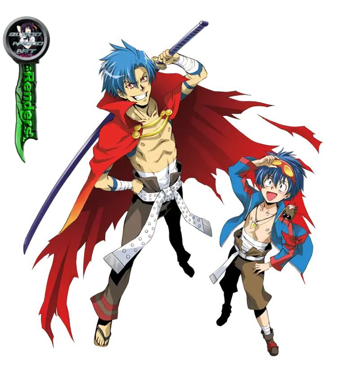 Gambar Simon dan Kamina dari Gurren Lagann