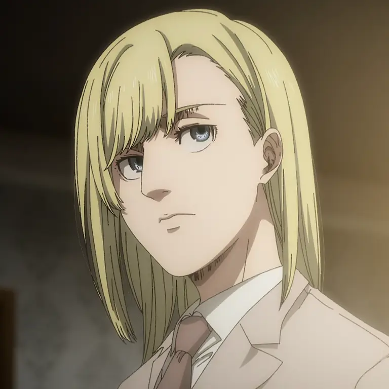 Gambar pertarungan Annie Leonhart melawan Survey Corps