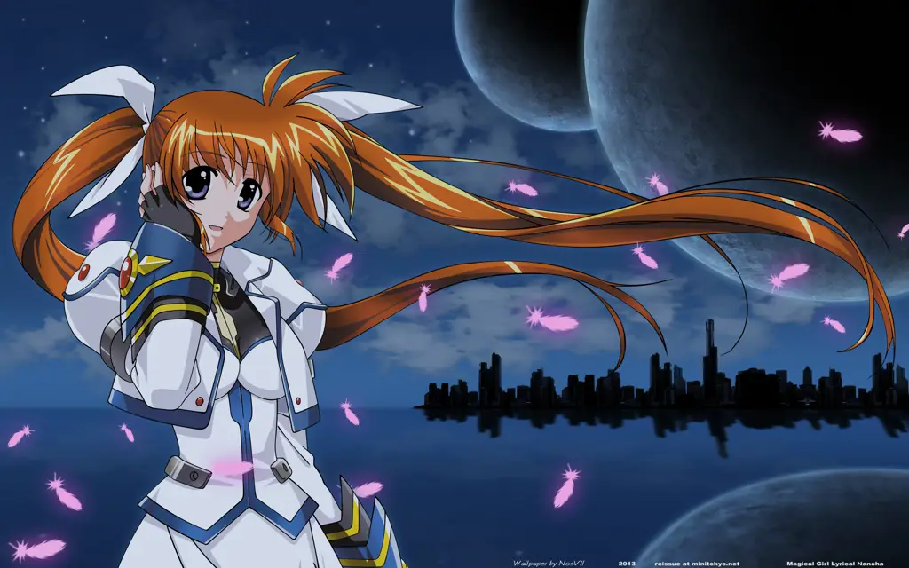 Adegan pertempuran dari anime Magical Girl Lyrical Nanoha