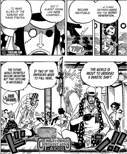 Pertempuran besar di Onigashima antara aliansi Luffy dan Kaido