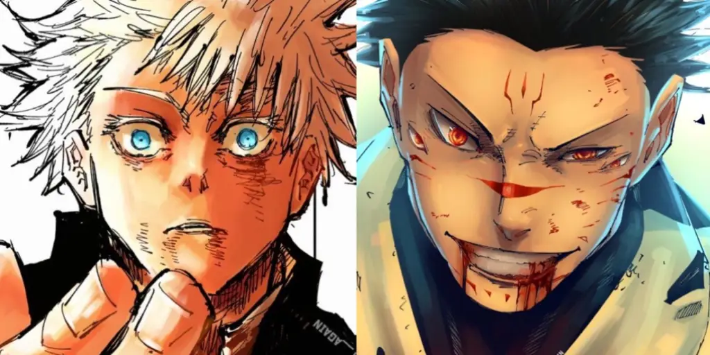 Gojo Satoru melawan Mahito di Jujutsu Kaisen